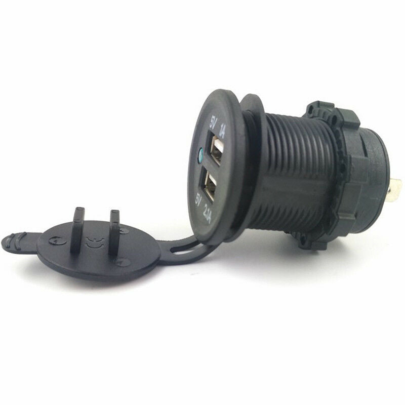 DC 12V/24V Dual USB Power Motorcycle Car Cigarette Lighter Charger Socket.l8