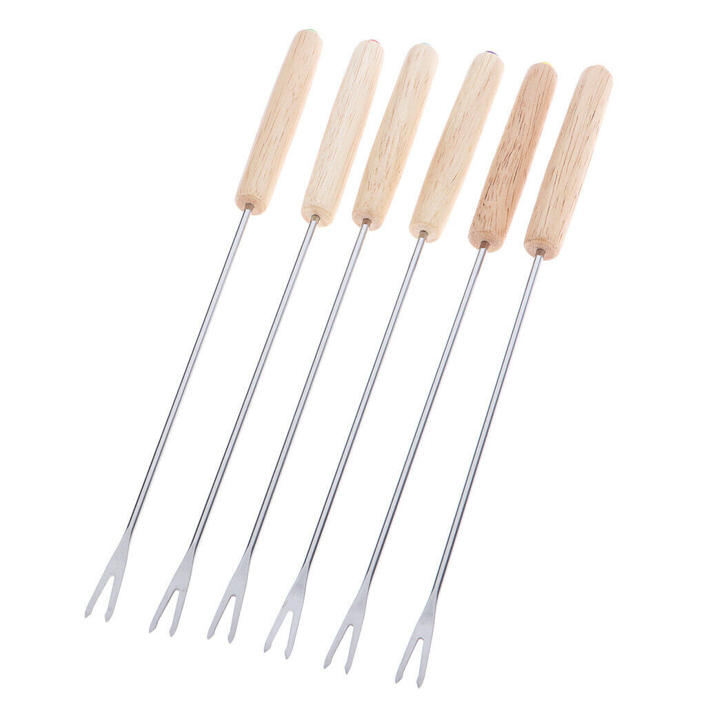Reusable Fondue Forks with Heat Resistant Handle, Food Grade Cheese Chocolate