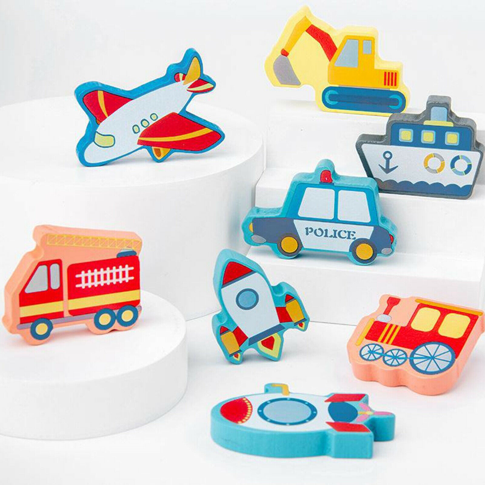 Children Jigsaw Puzzle Wooden Puzzle Math Number Learn Fishing Early Education