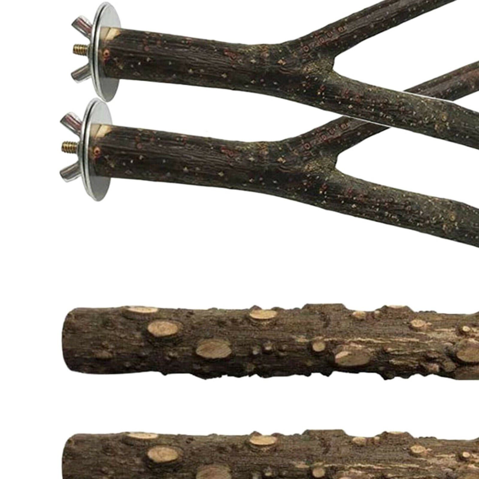 4pcs/set Wooden Hanging Parrot Stand Tree Branch Toys Perch Cage Accessories
