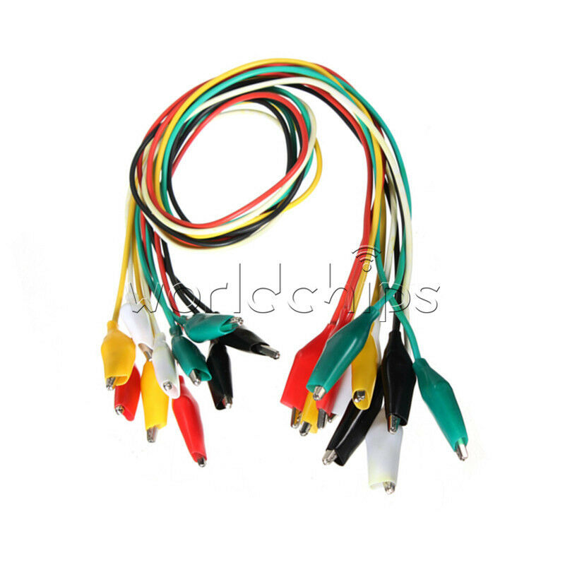 10PCS Crocodile Clips Cable Double-ended Alligator Jumper Test Leads Wire NEW