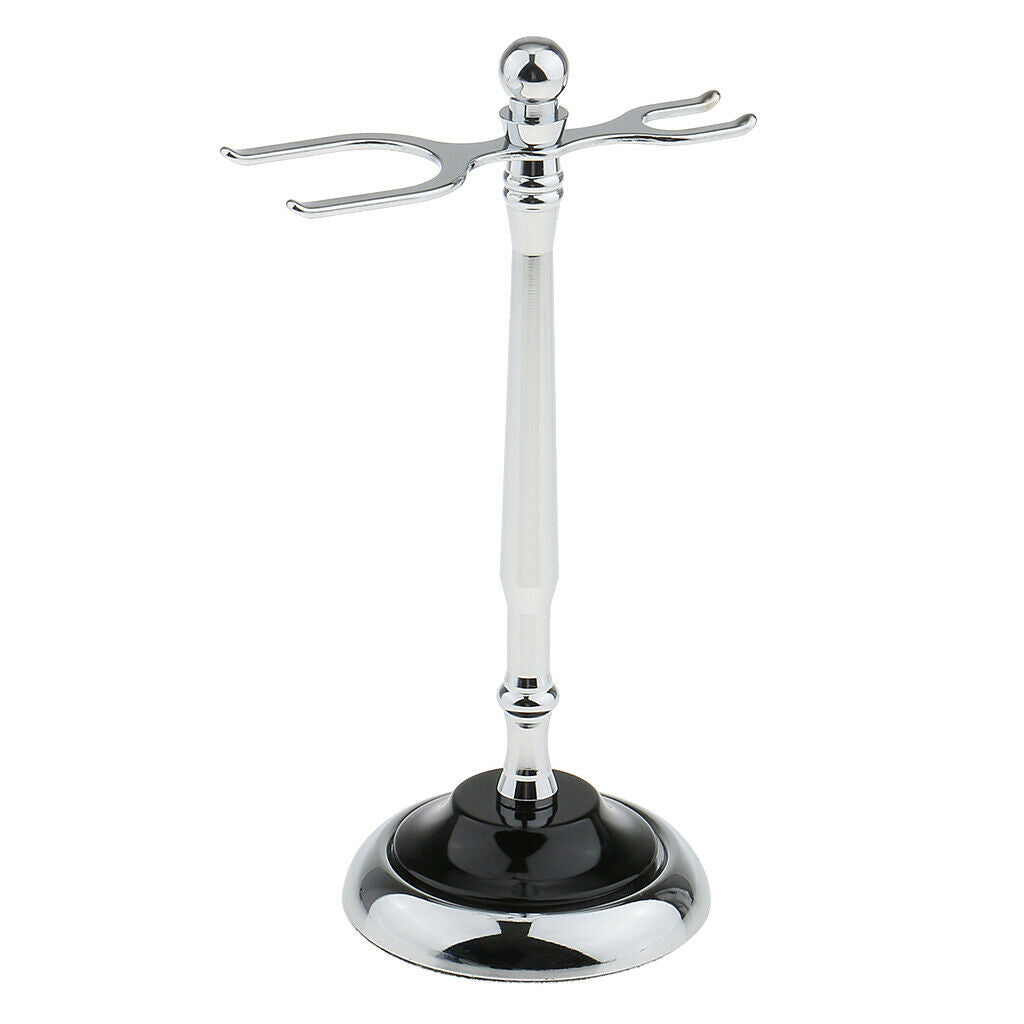 Removable Alloy Double Edge Men's Shaving Brush Straight Holder Stand Razor 02