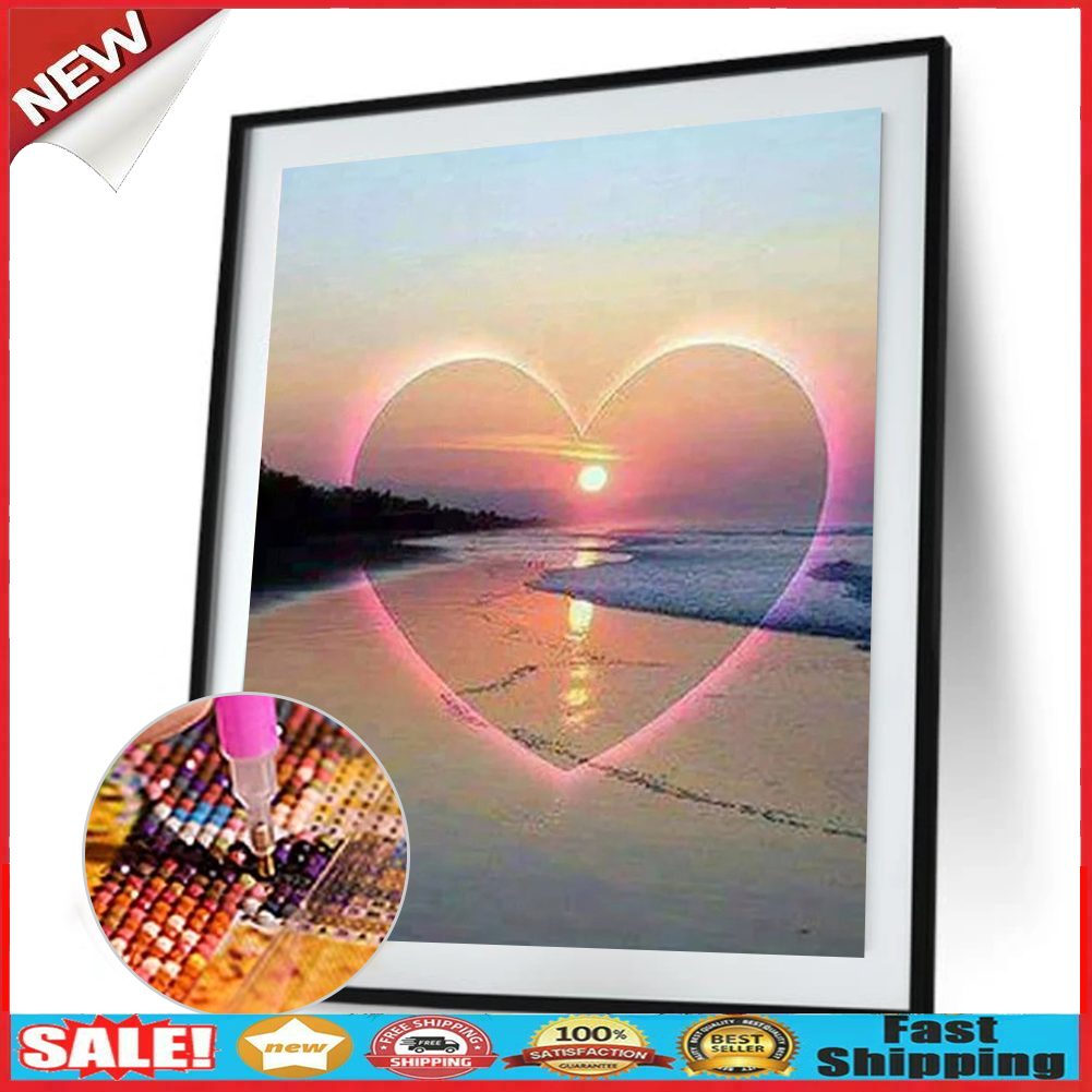 Full Round Drill Diamond Painting DIY Love Sunset Cross Stitch Embroidery @