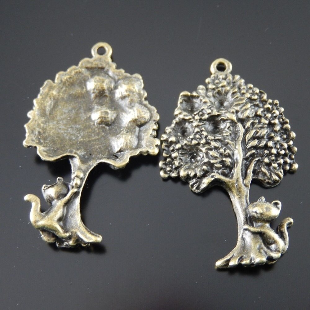 5 pcs Antiqued Bronze Alloy Large Tree Charms Pendant Jewelry Crafts 31646