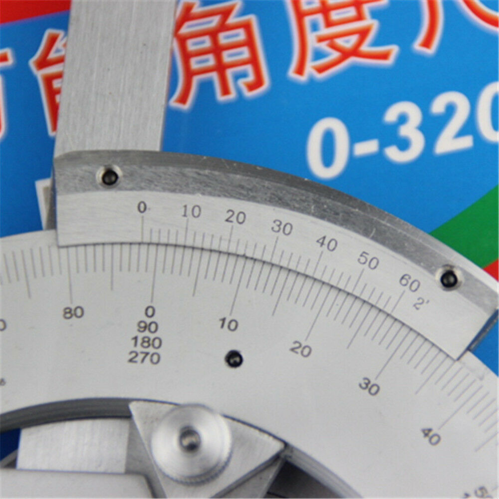 Universal Bevel Protractor 320 Degree Angular Dial Stainless Steel Angle Gauge