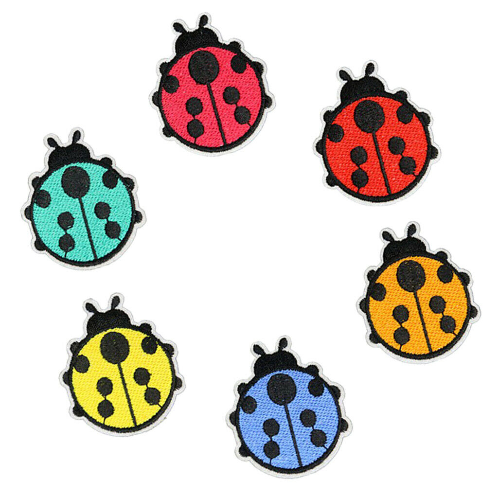 6 Pieces Ladybug Patch Sewing Badge for Jeans Pants Bag Backpack Accessories