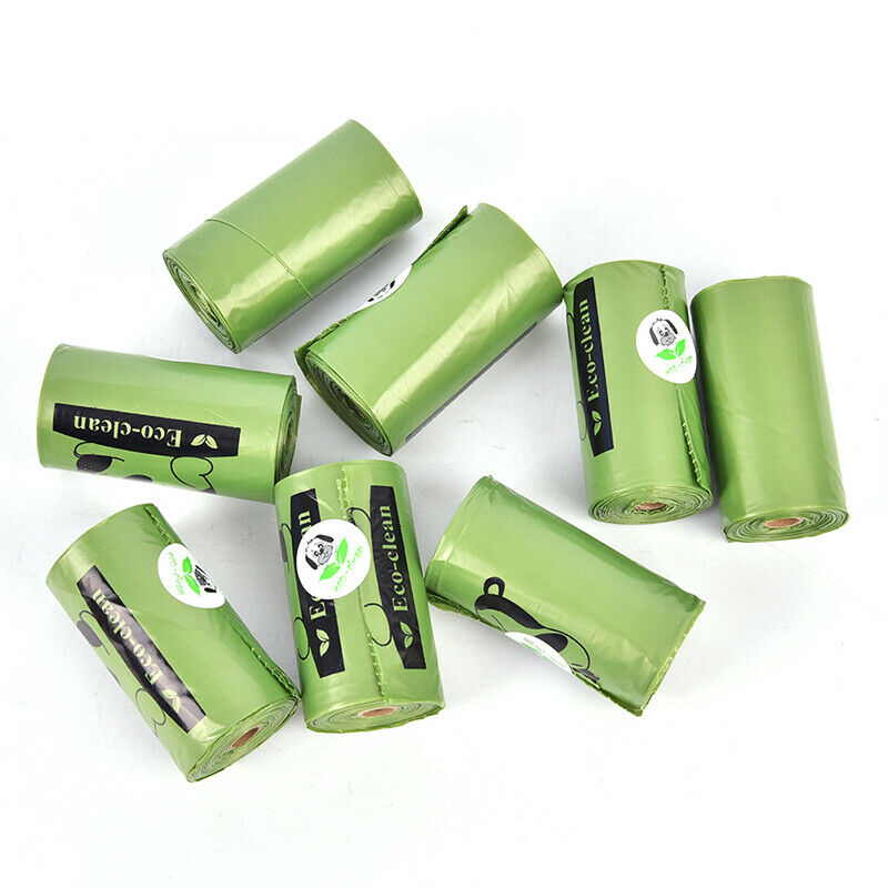 8Rolls/120Pcs Degradable Pet Waste Poop Trash Bags Dog Cat Cleaning Garbage BDA