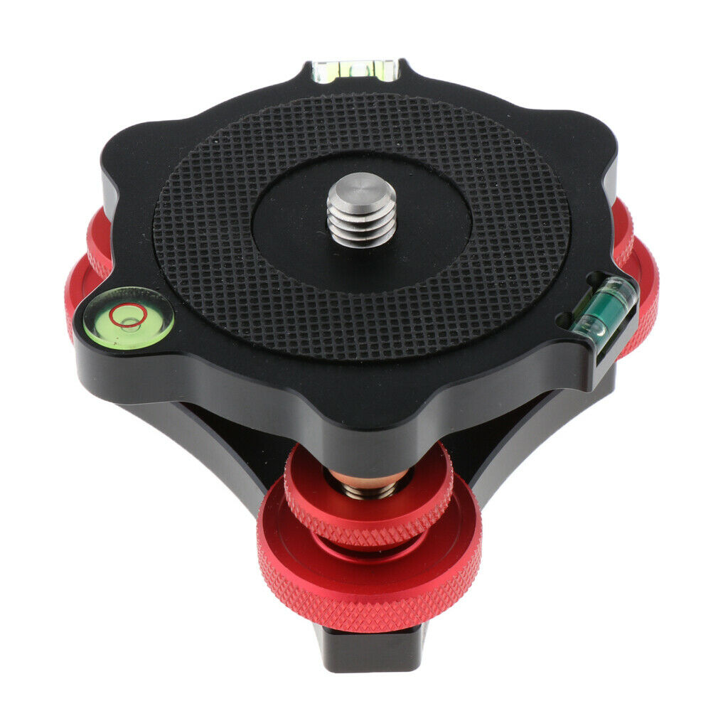 Photography Tripod Leveler Tri-Wheel Leveling Base with Level and 3/8 inch