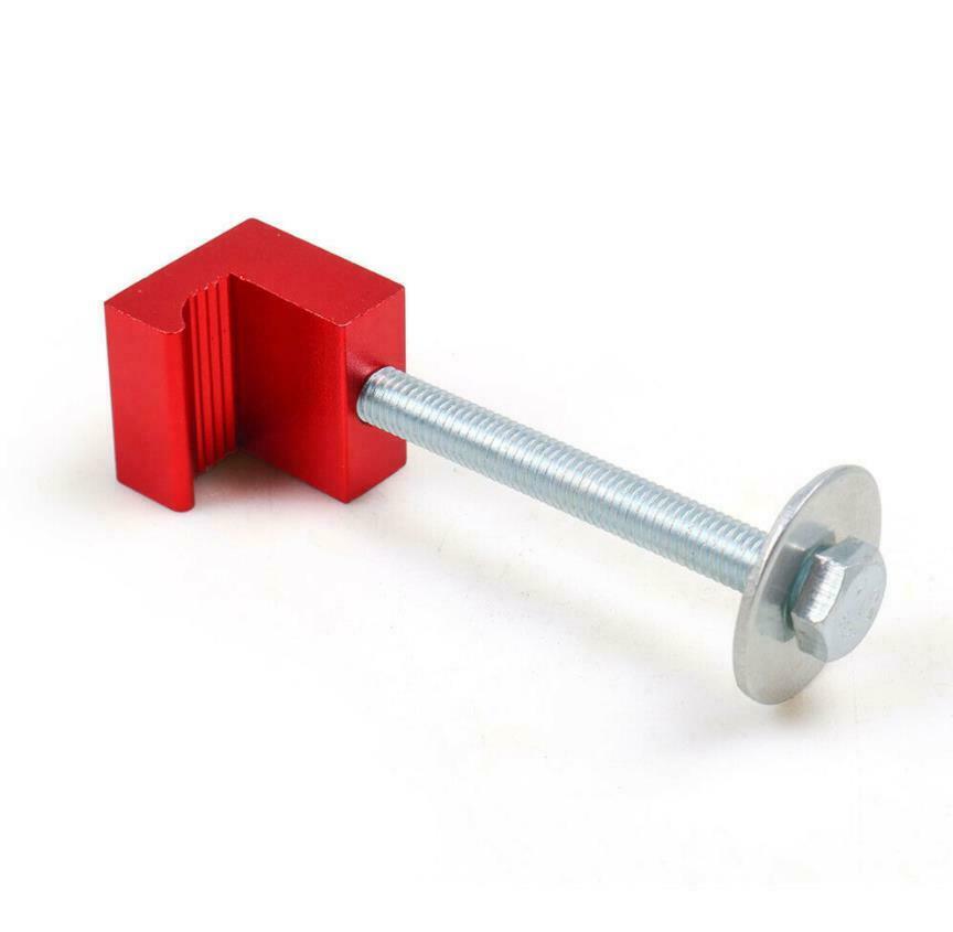 2X Mounting Clamps For Pickup Truck Tool Box Tie Down J Hook Crossover（Red）