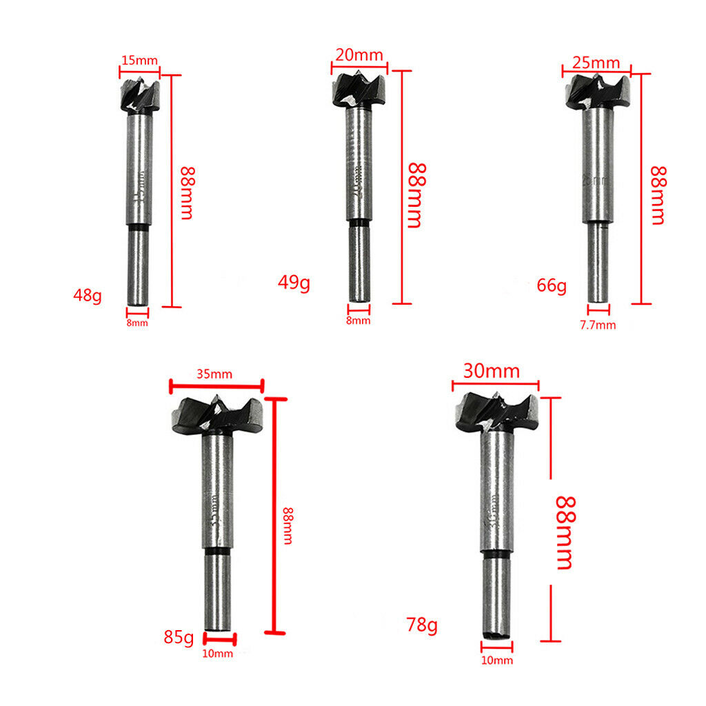 5Pcs Shank Wood Drill Bits Set Punching Machine for hand held drills and drill