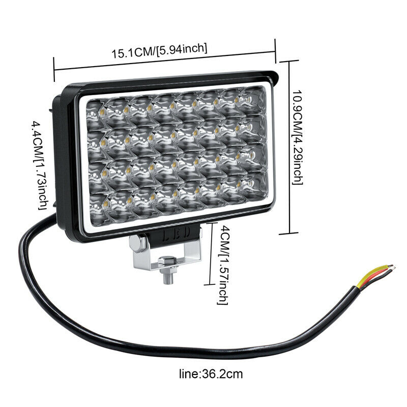 1PCS 32W LED Car Driving Work Spot Light Bar 6500K Fog Lamp Truck Off-road SUV