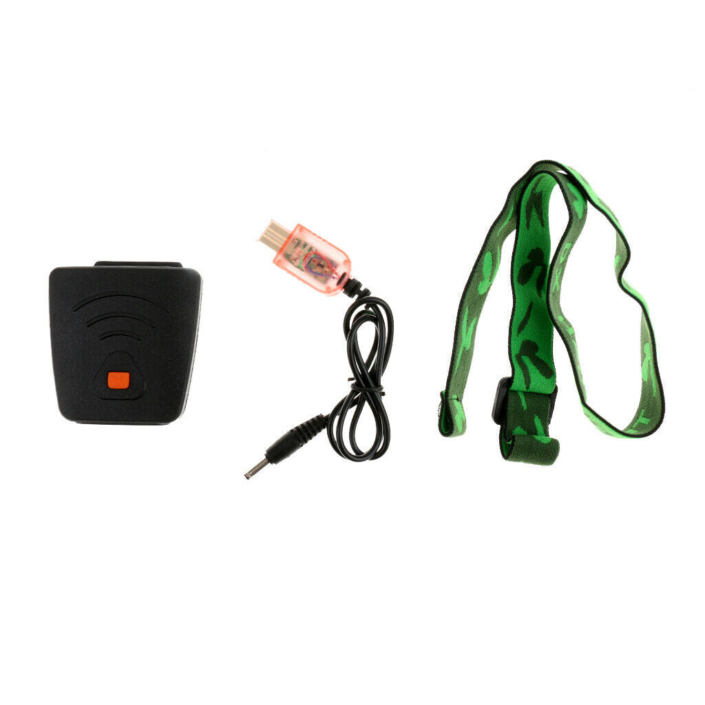 3 LED Headlamp Outdoor USB Rechargable Fishing   Clip Lamp Light Black