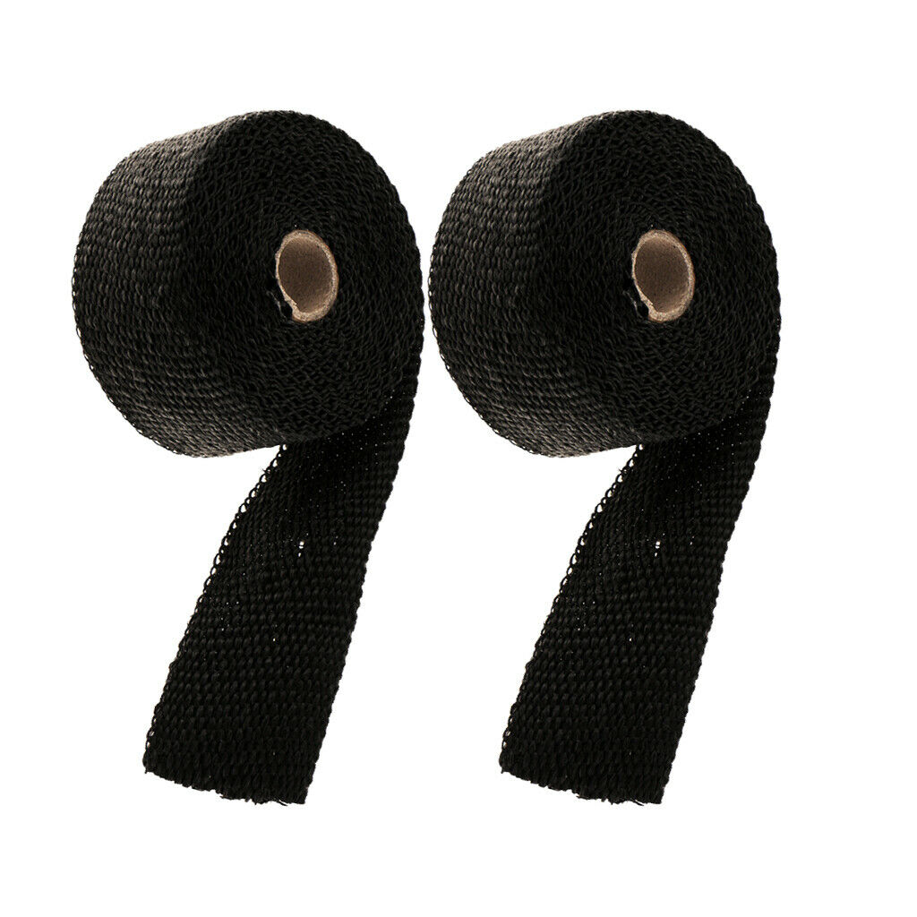 2 Piece 5m Titanium High Temperature Header Manifold Exhaust Wrap black