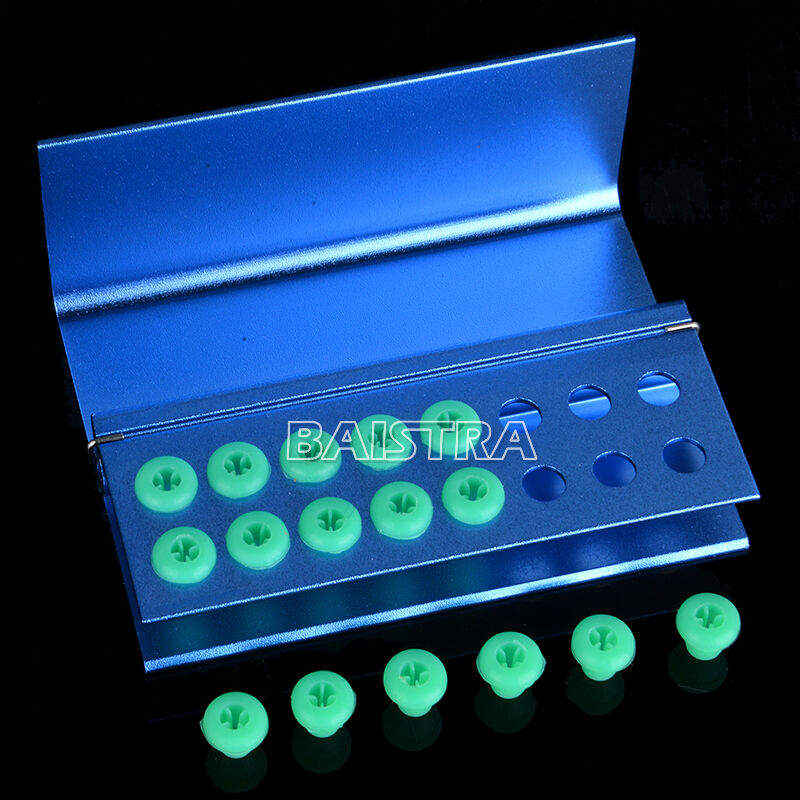 Dental Burs Holder Block 16 Holes & Silicon Cover FG RA Autoclavable Blue