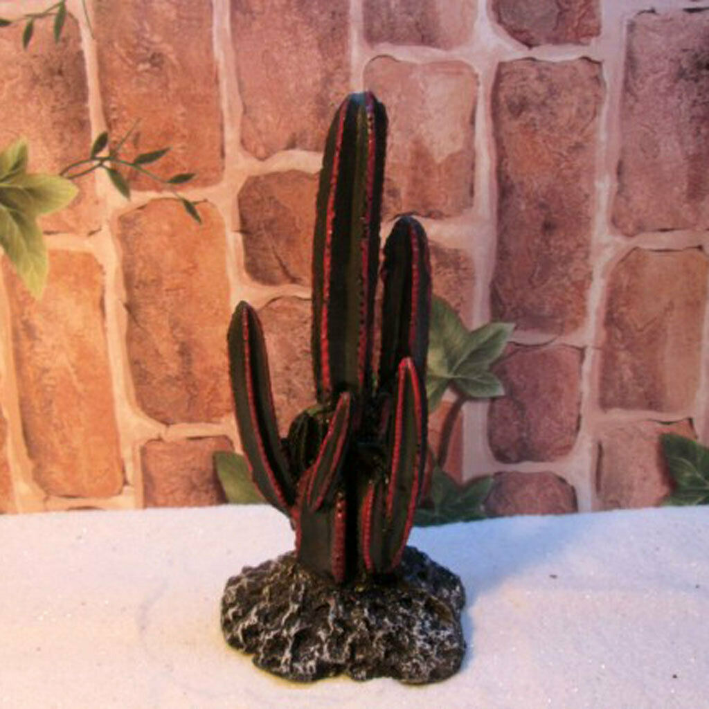 Reptile Ornament Landscaping - Hide Cave Cactus Plant for Lizard Bearded Dragon