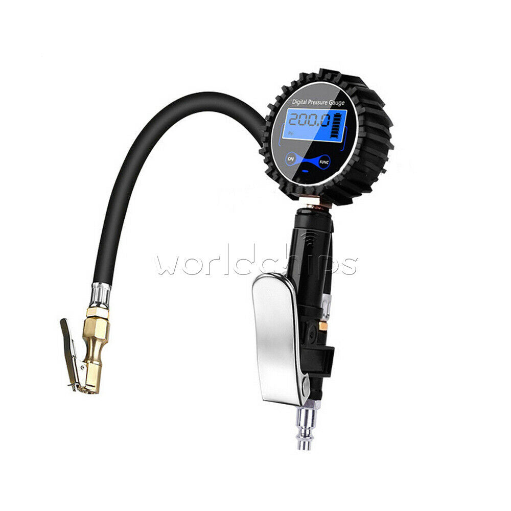 Digital Tire 200 PSI Inflator with Pressure Gauge Air Chuck for Truck/Car/Bike