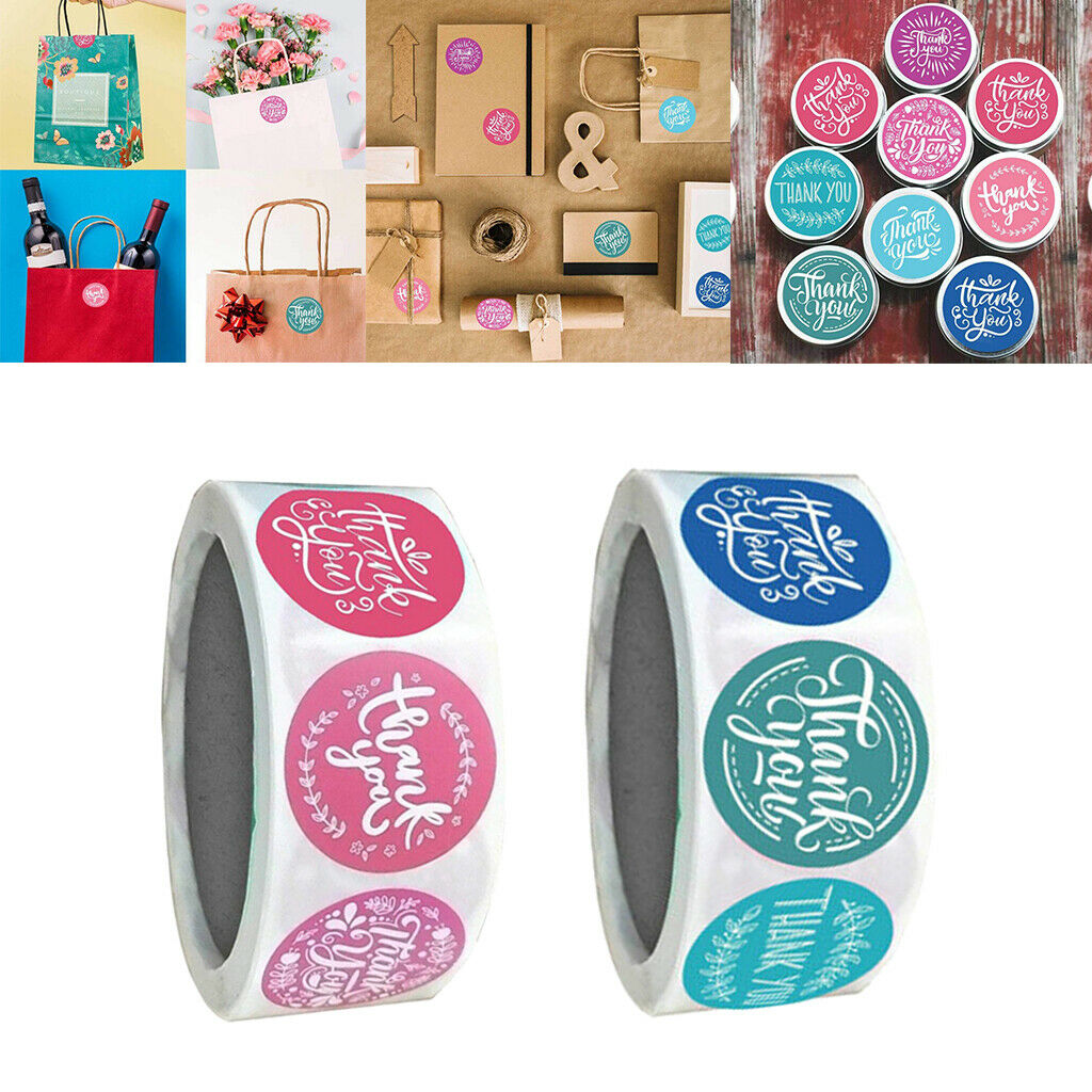 500x Per Roll Colorful Thank You Sealing Stickers Round Labels DIY Craft 1"