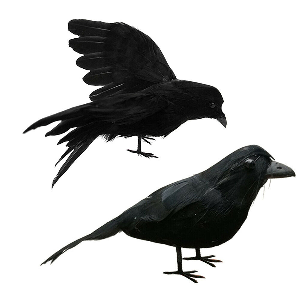 Set 2 Artificial Realistic Woodland Birds for Garden Weding Home Decoration