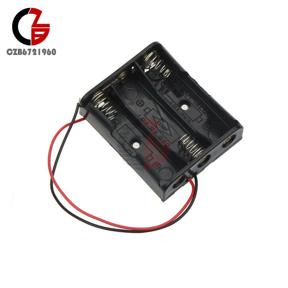3 Slots 3X 18650 DIY Battery Storage Plastic Case Box Holder with Wire Leads