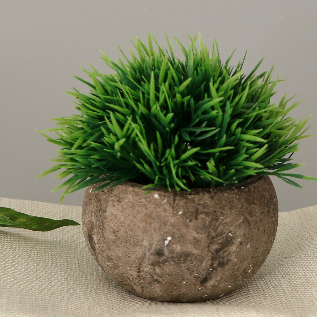 Mini Simulation Flower Bonsai Tree Mini Artificial Leaves Plant with Pot  3