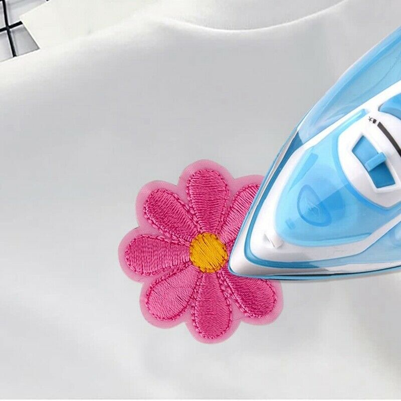 36 Pieces Flowers Butterfly Iron on Patches Embroidery Applique Patches for Q3M8