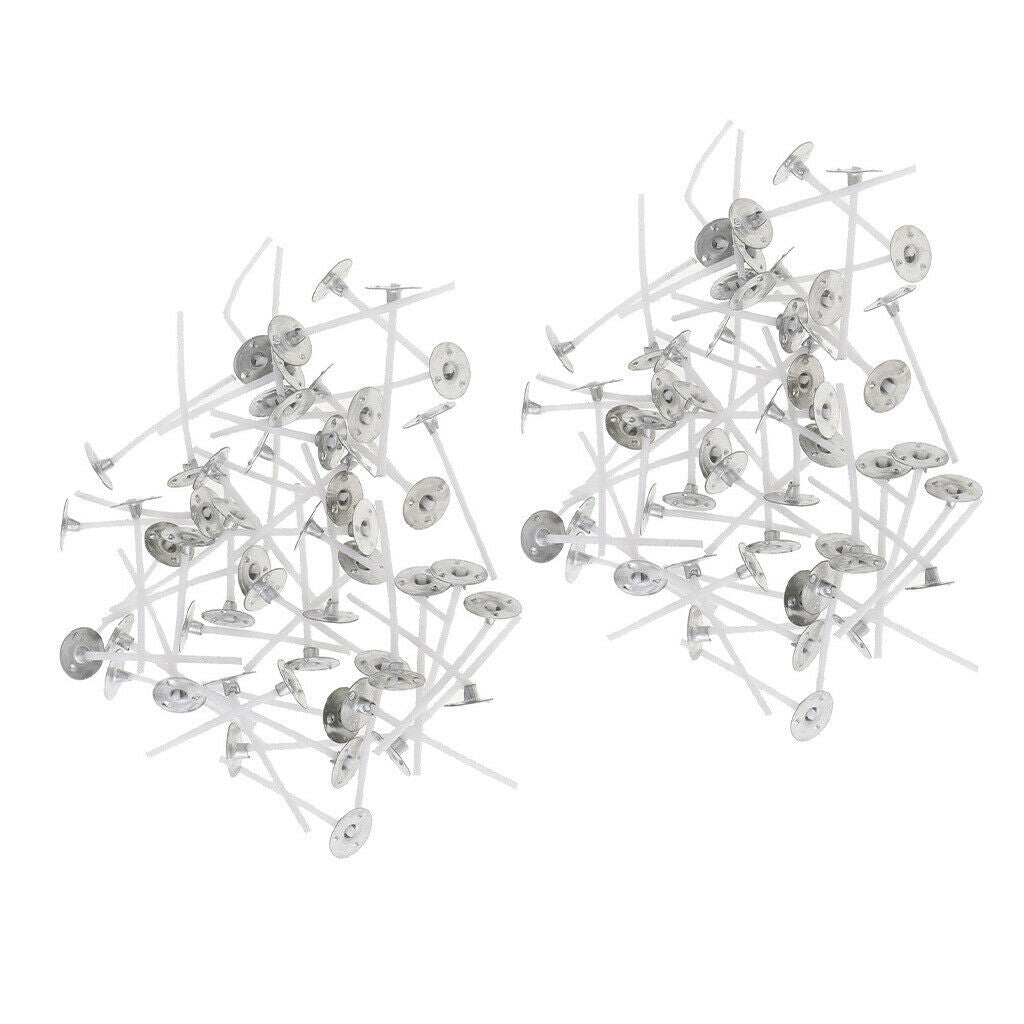 200 Pieces Candle Wicks with Sustainers Tealight Wick Crafts Supplies 35mm
