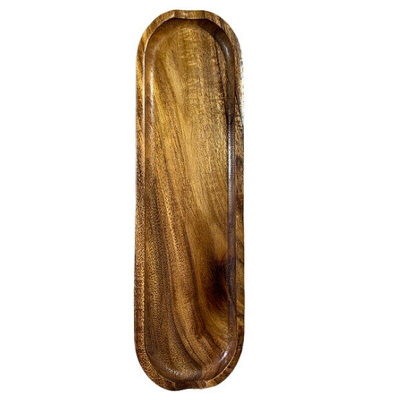 Teak Rectangular Wooden Plate Small Leaf Acacia Fruit Plate Snack Plate WoodS6Z2