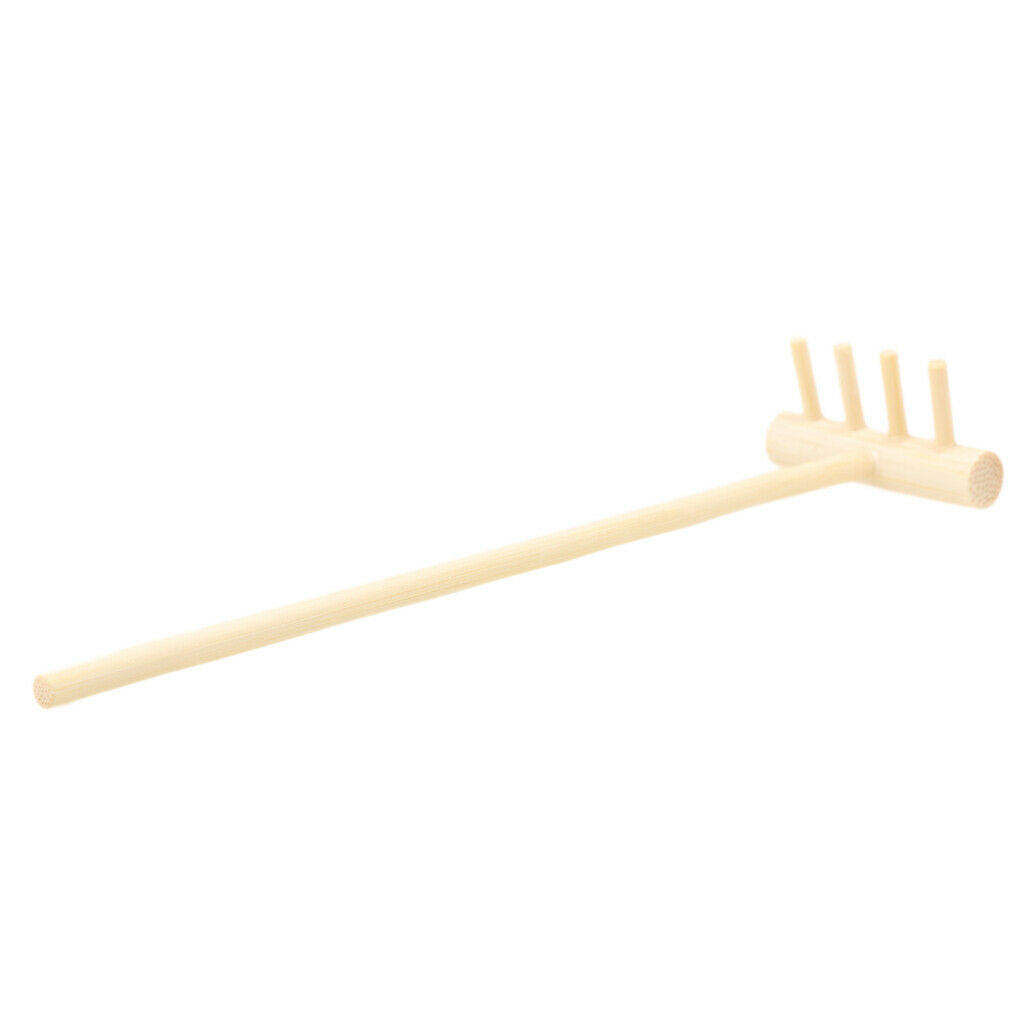 Mini Bamboo Zen Garden Tool Rake Sand Rock Push Desktop Decor Accessories Kit