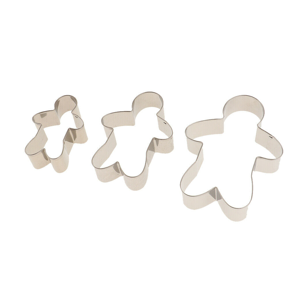 3Pcs Cookie Cutters Mould Cookie Pastry Fruit Cutters Stainless Steel Boy