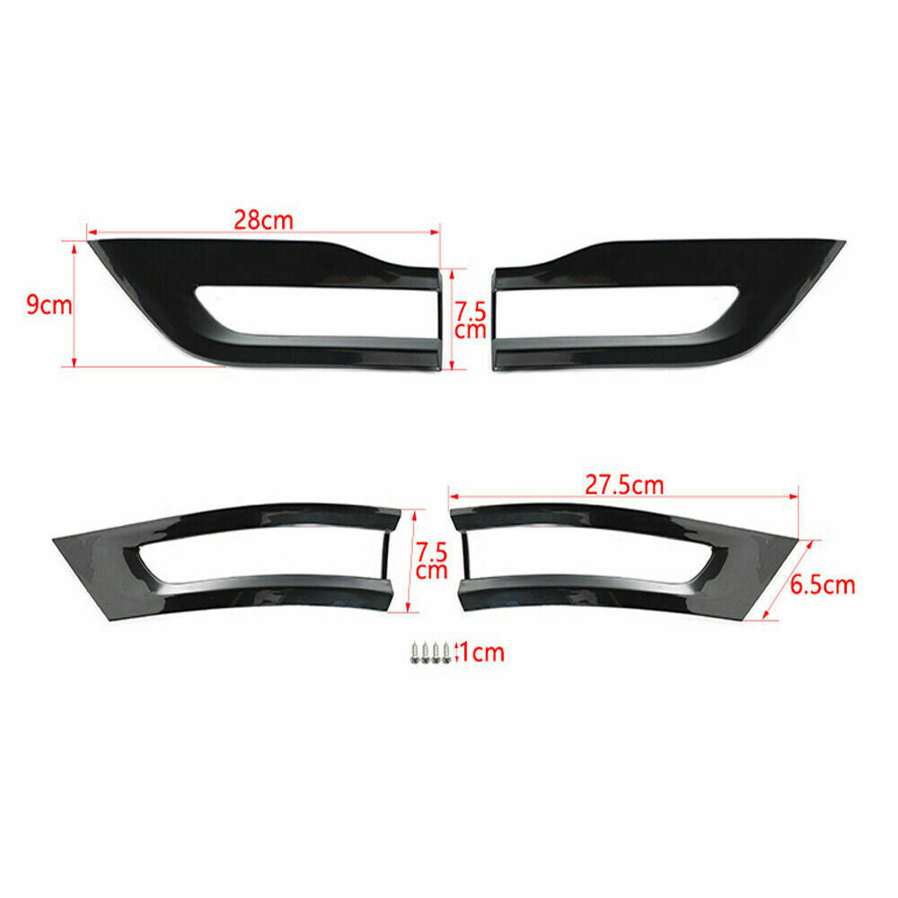 For 2014-2021 Jeep Grand Cherokee Gloss Black Tail Light Lamp Cover Trim Bezel