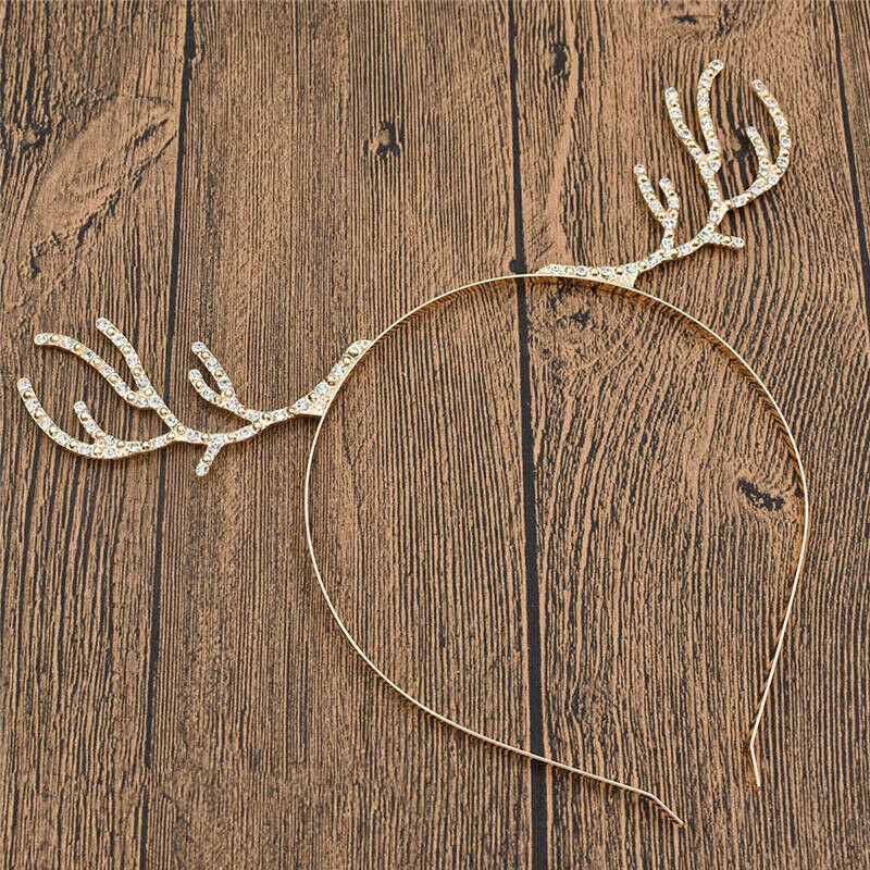 1pc Rhinestone Antler Elk Horn Headband Hair Clasp Hoop Hair Accessories Gift