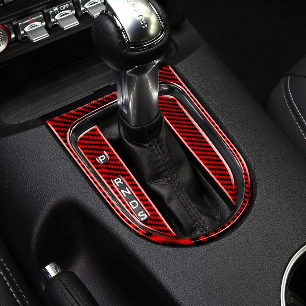 4pcs Center Console Gears Shift Frame Cover Trim Stickers for Ford Mustang 15-19