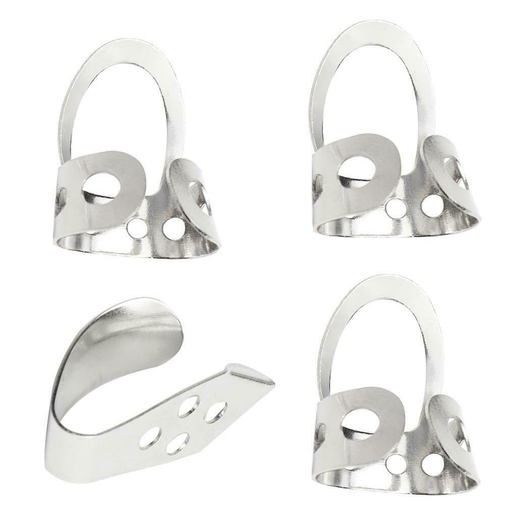 4pcs Classical Finger Picks wThumb Fingerstyle Guitar - Adjustable Size
