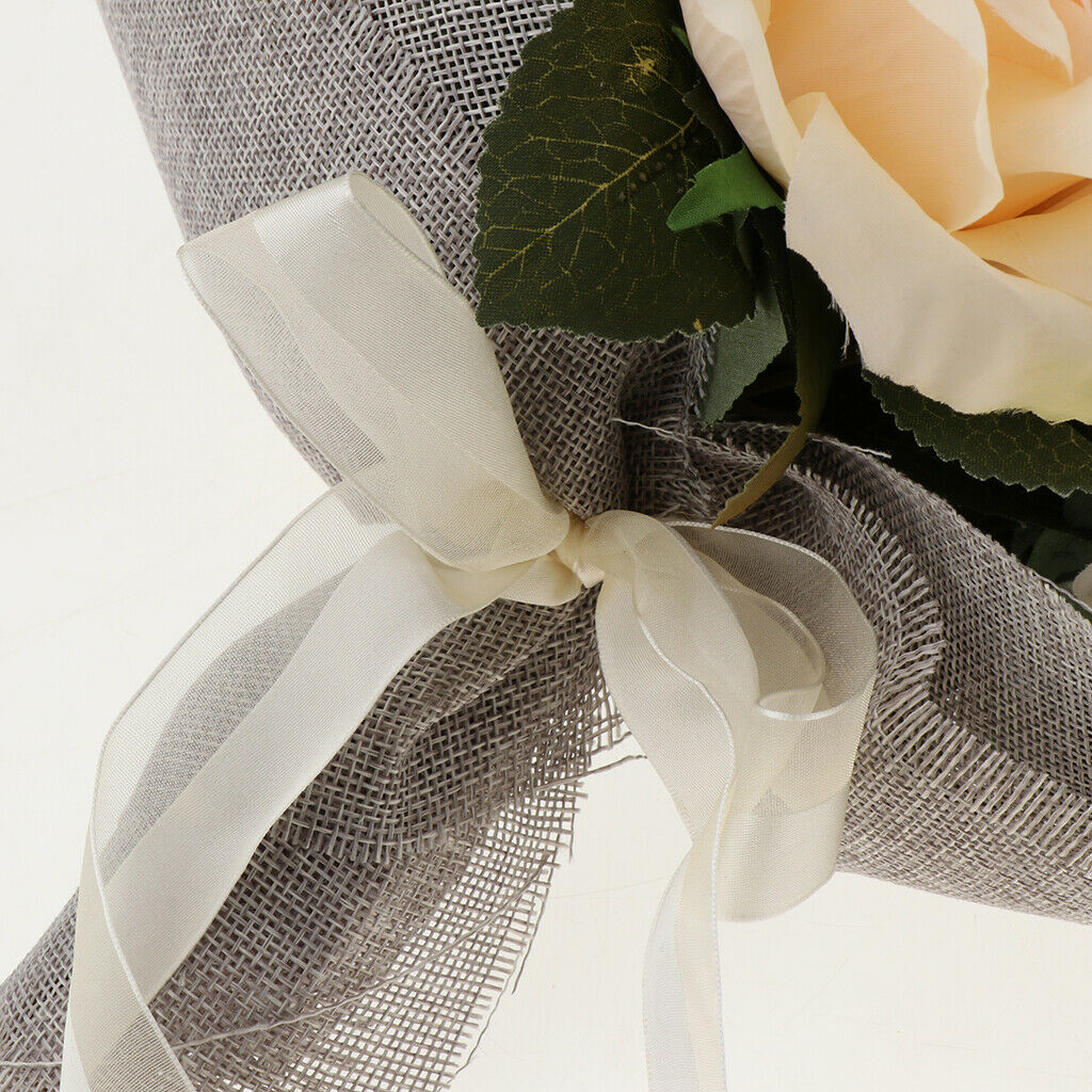 Champagne Rose Bouquet - Wedding Bridal Bouquet Hand Holding Flowers