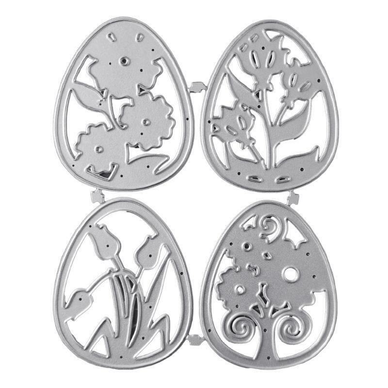4Pcs Easter Eggs  Metal Cutting Dies Stencil Scrapbooking DIY Album Stamp Paper