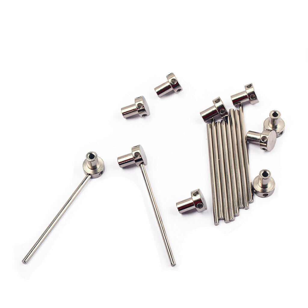 10 Sets Spoken Guitar Wheel Truss Rod Nut + Steel Bar for Guitar