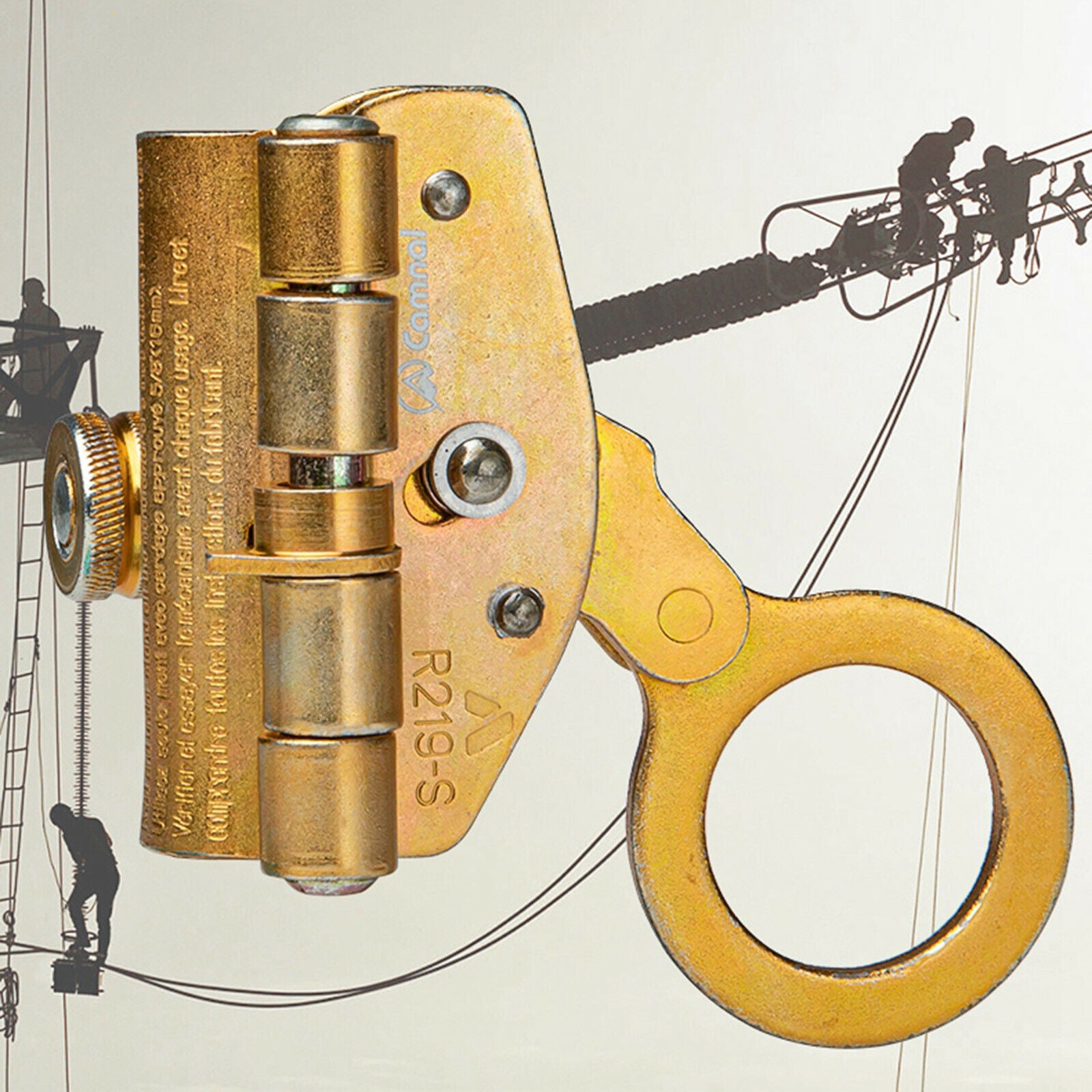 Sturdy Alloy Rope Grab 6KN Rope Protector Fall Arrest Ascender Pulley 600Kg
