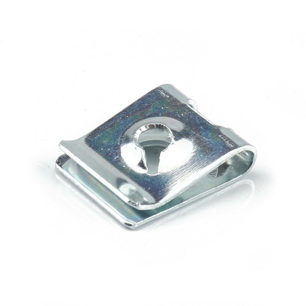 100Pcs U-Shaped Blue and White Zinc Reed Nuts for Car Interior Clip Nuts