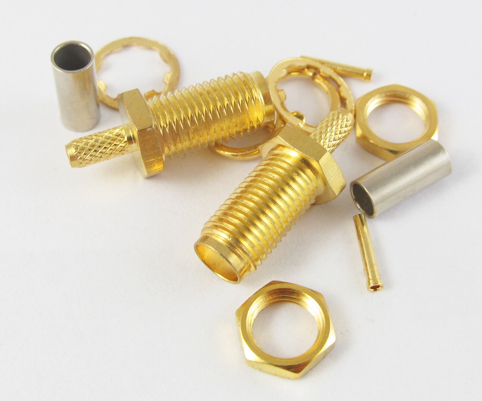 10x RF connector SMA Female Nut Bulkhead Crimp for RG174 RG316 RG179 RG188 RG187