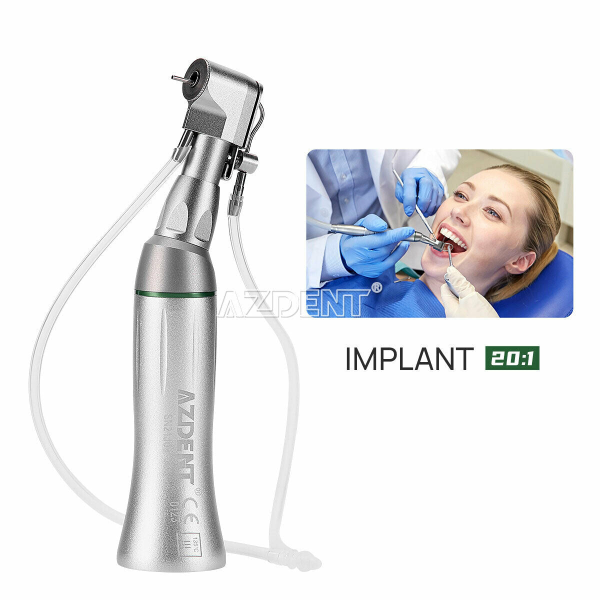 Dental Latch Type 20:1 Reduction Implant Contra Angle Handpiece E-Type Fit NSK