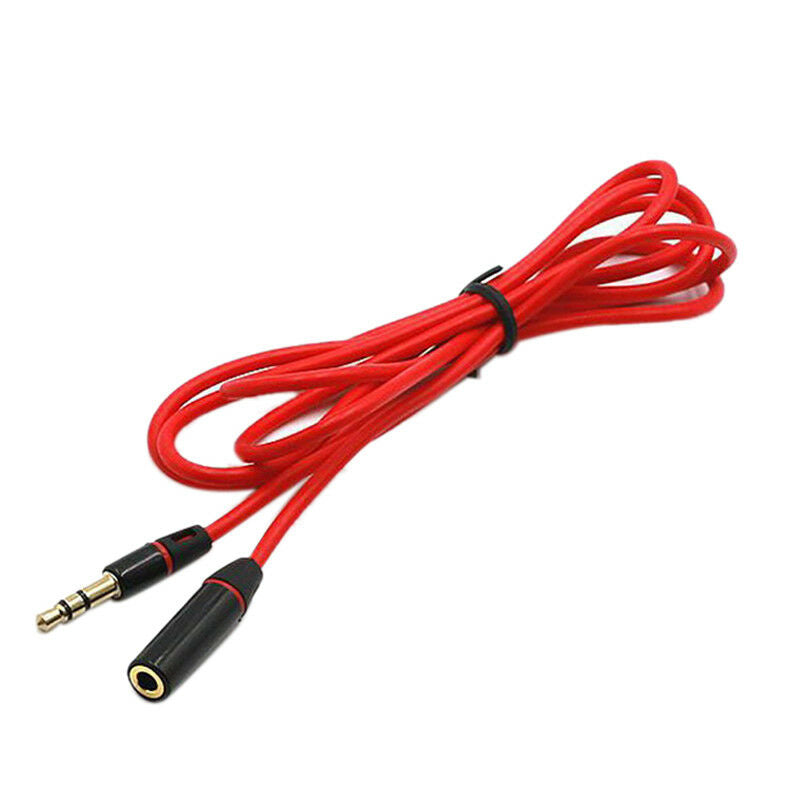 3.5MM Audio Aux Headphone Cable Extension Stereo Cord Red Male to FemaleA.l8