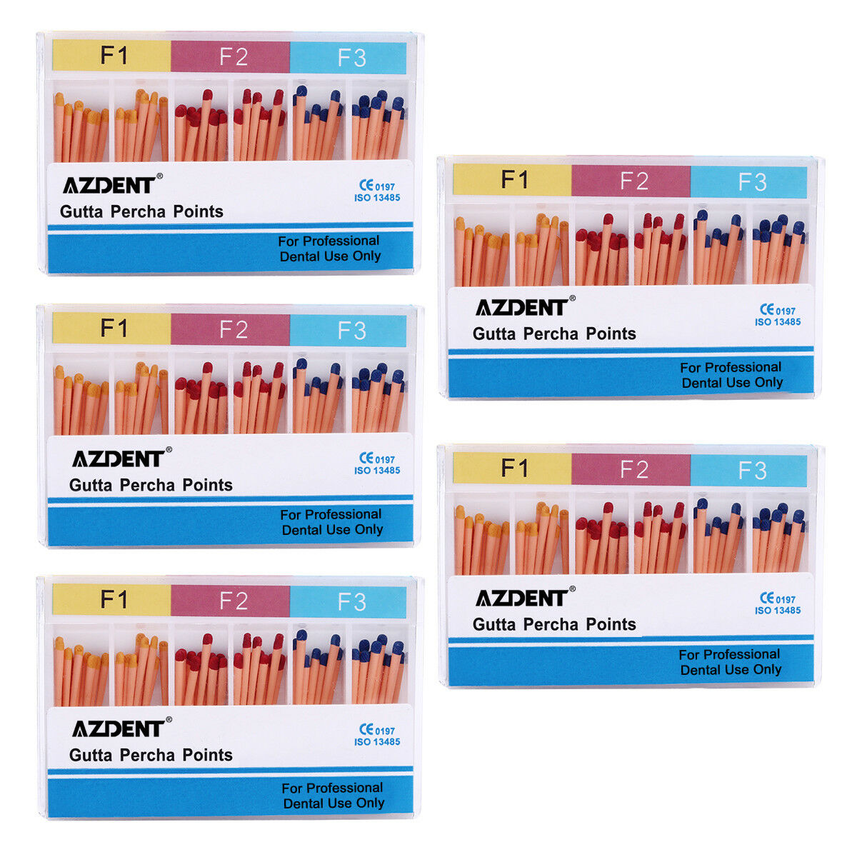 10 Packs Dental Root Canal Gutta Percha Points Obturating Tips F1 F2 F3 AZDENT