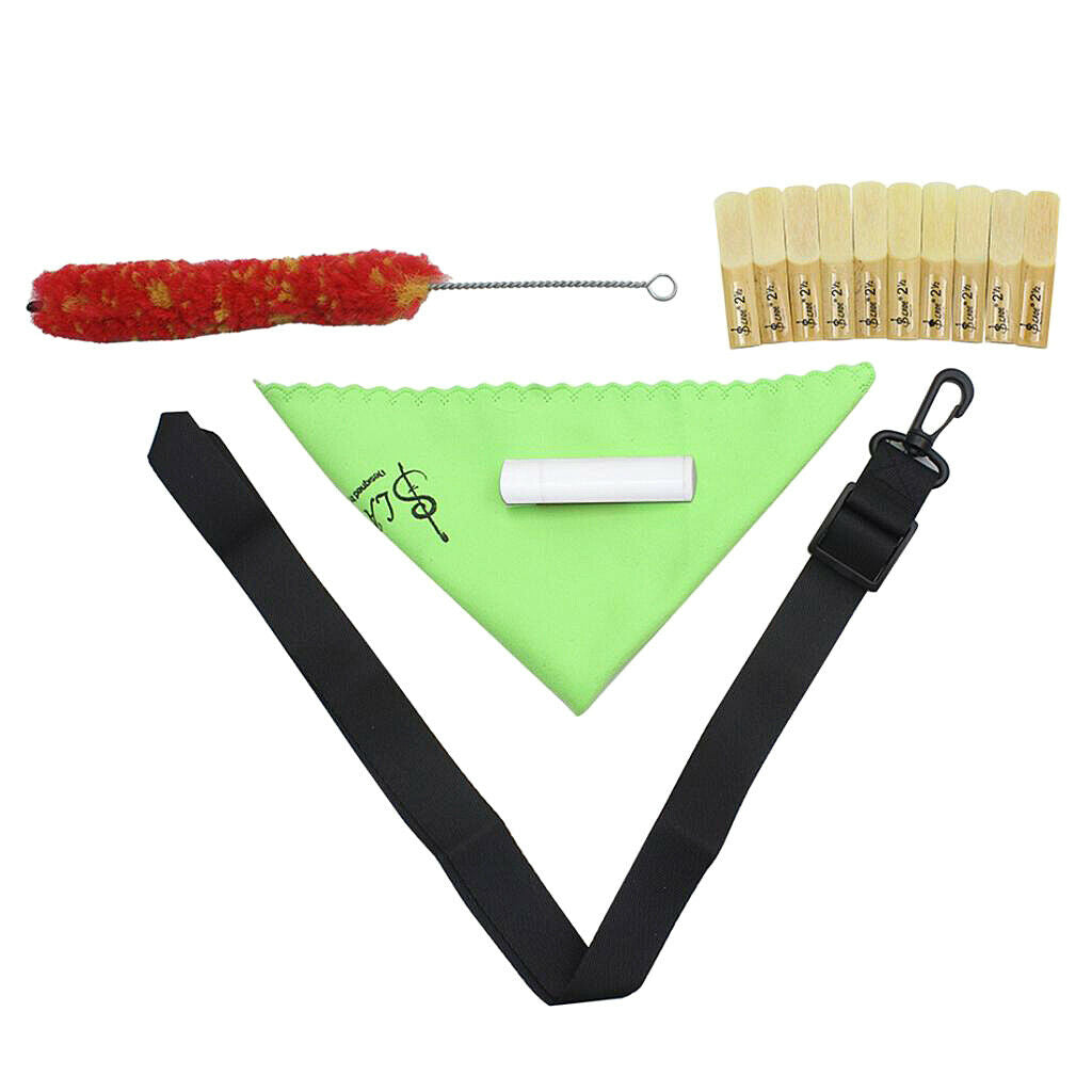 5 In 1 Clarinet Accessory Kit Brush Cork Grease Cleaning Cloth Reed Strap