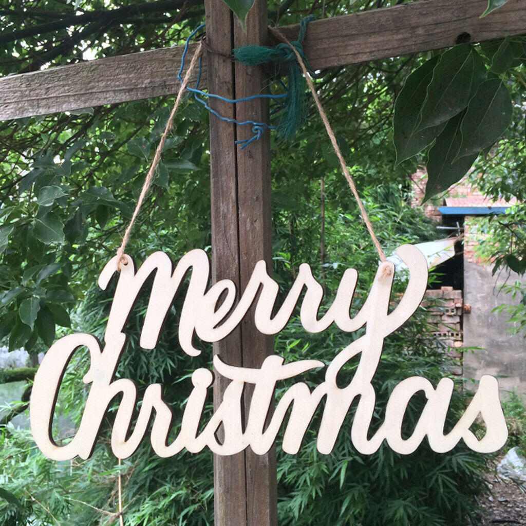 Rustic Wooden Merry Christmas Wooden Plate Hanging Decoration Ornaments