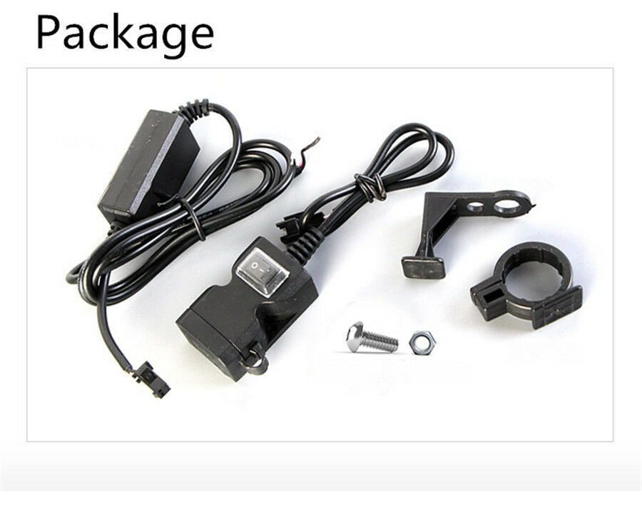 Waterproof Dual USB 3.1A Motorcycle Handlebar Phone Charger Socket With Switch