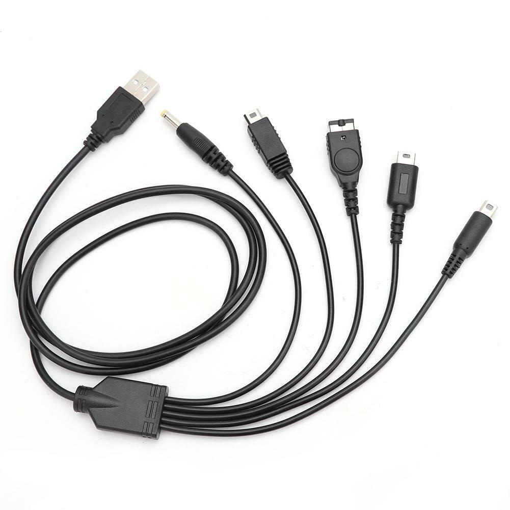 5 in 1 USB Charger Cable Fit for Nintend NEW 3DS XL NDS Lite NDSI LL WII U @