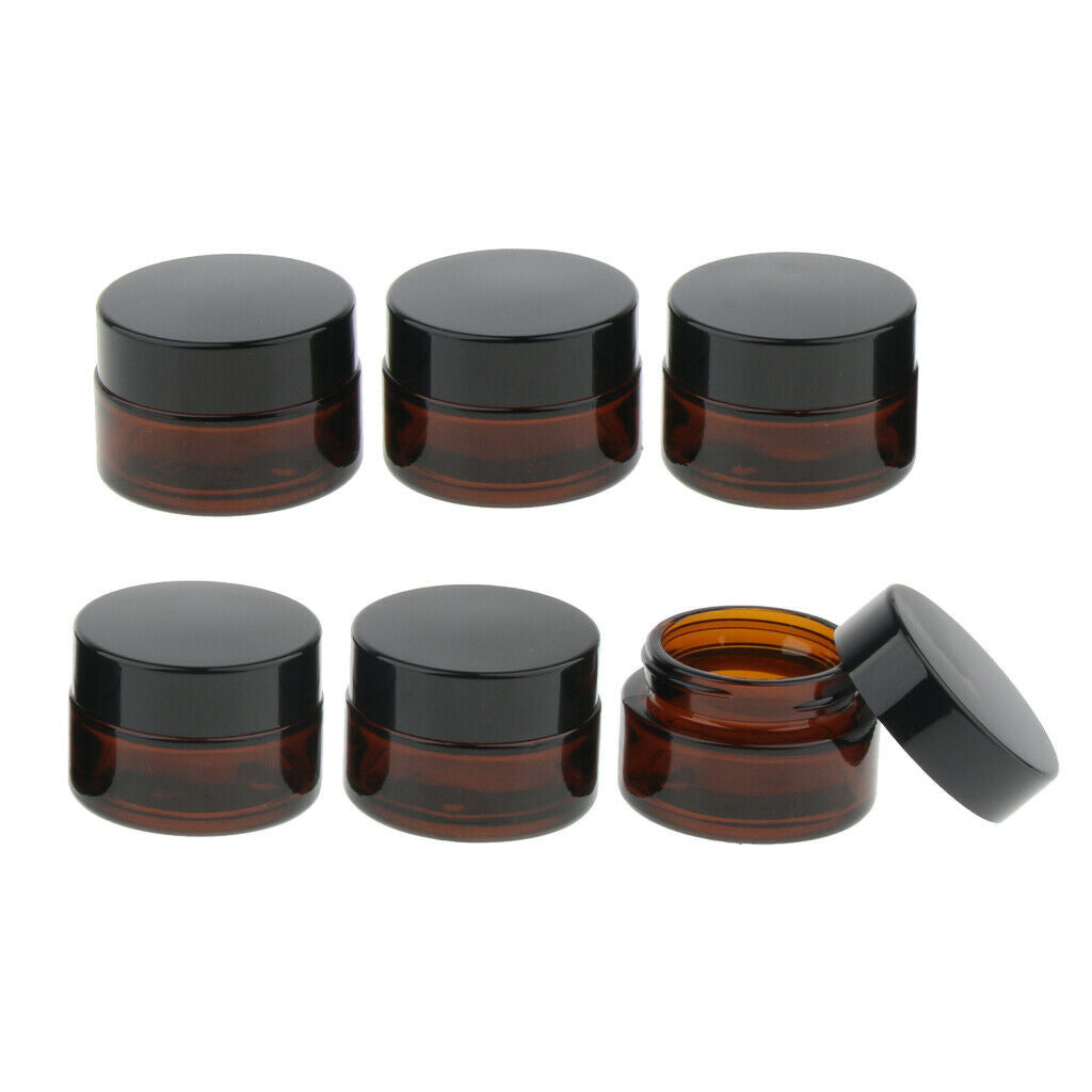 Empty Cosmetic Containers Glass Jars Amber Glass Vials for Lotion 15g