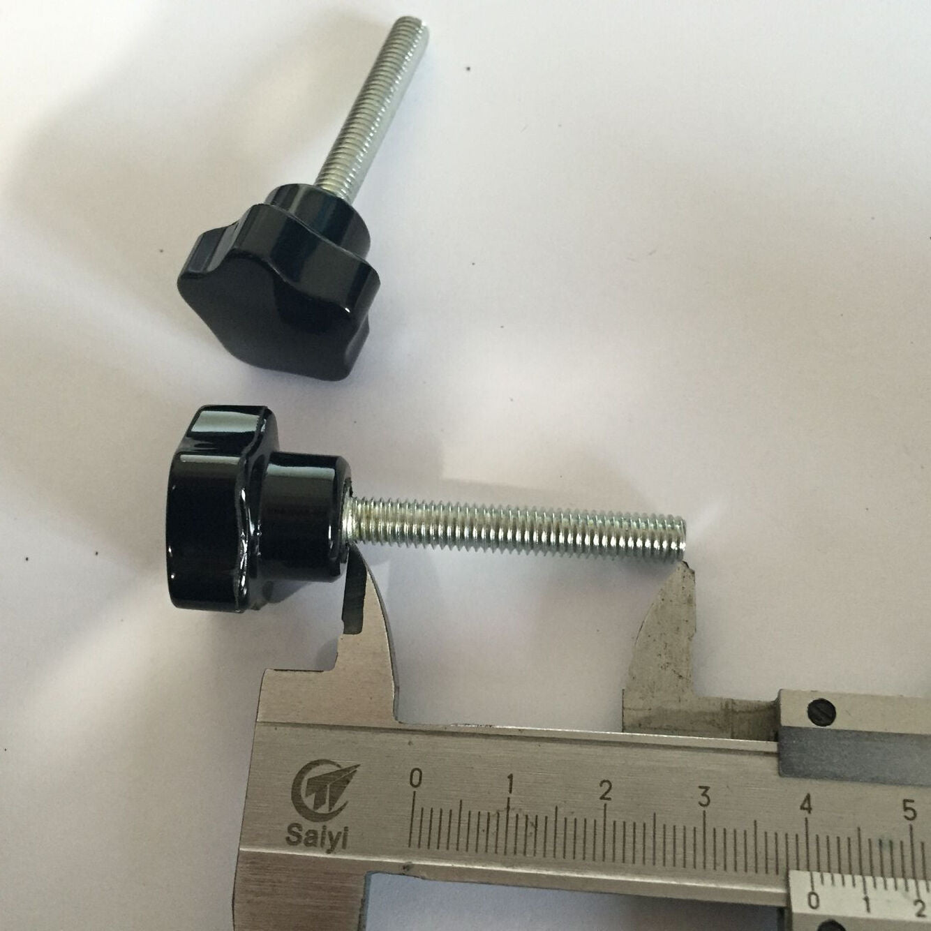 10pcs Black M6 x 25 x 40mm Thread Length Star Clamping Screw Knob