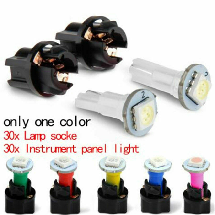 DC 12V 30 Pcs 5-colors Instrument Panel /Dashboard Light 5050SMD LED T5 Socket