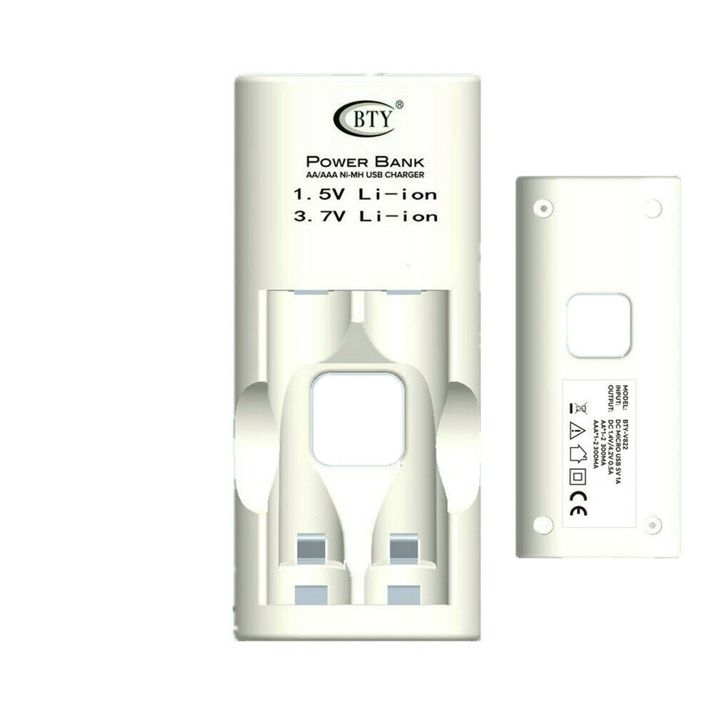 2 Slot Battery Charger AA AAA 14500 Ni-MH 1.5V 3.7V Lithium Battery Charger